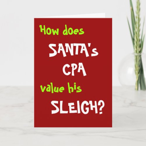 CPA Christmas Card  Santa Accounting Pun  Joke