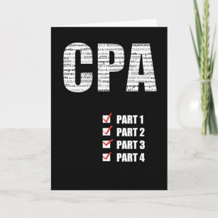 CPA Congratulations Passing All 4 Parts Black Card