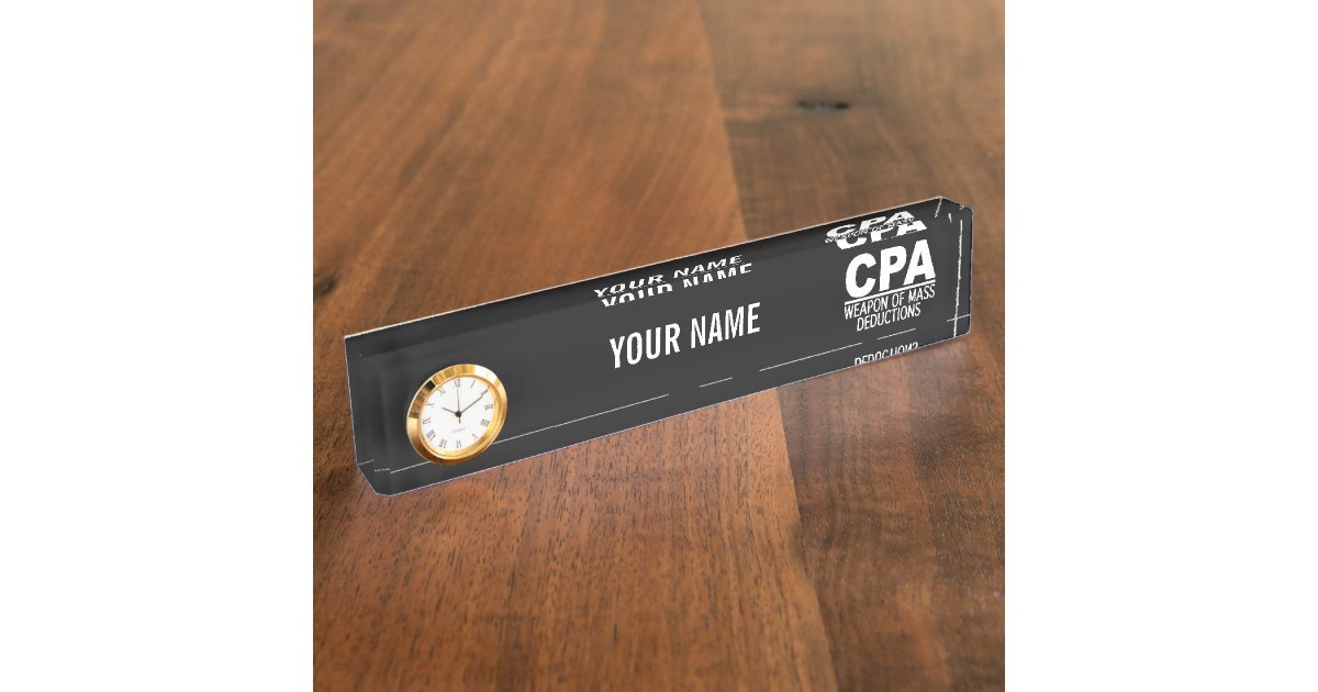 CPA custom color name plate | Zazzle.com