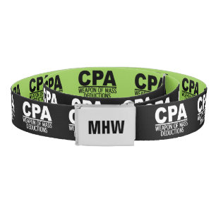 CPA custom monogram & color belt