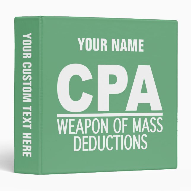 CPA custom name & color binders (Front/Spine)