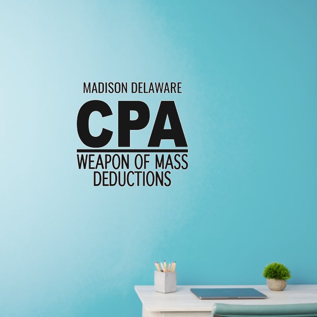 CPA custom name Wall Decal (Home Office)