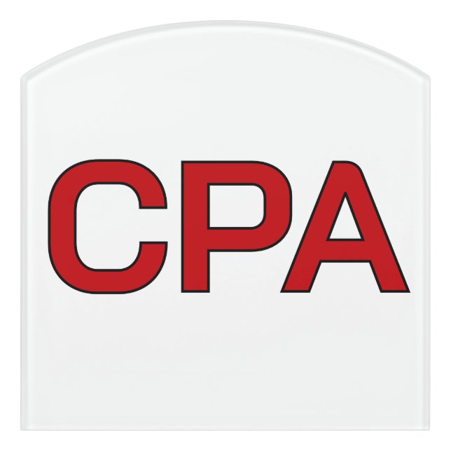 Cpa Door Sign (Contour Front)