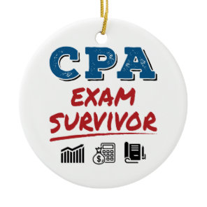 CPA Exam Survivor Ceramic Ornament