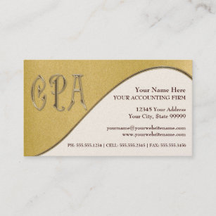 CPA Gold Professional Certified Public Accountant Business Card
