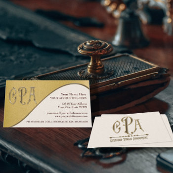 Cpa Gold Professional Certified Public Accountant Business Card by EverythingBusiness at Zazzle