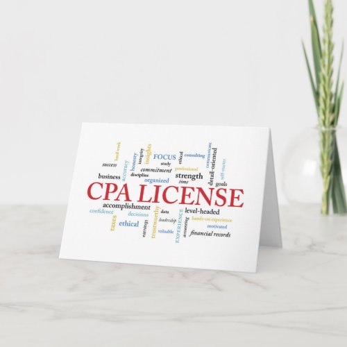 CPA License Congratulations in Words Card