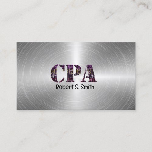 CPA logo Certified Public account Silver  Business Card