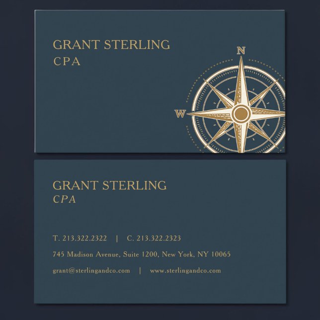 CPA Nautical Compass  Business Card (Creator Uploaded)
