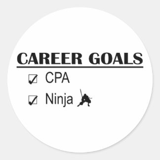 CPA Ninja Career Goals Classic Round Sticker
