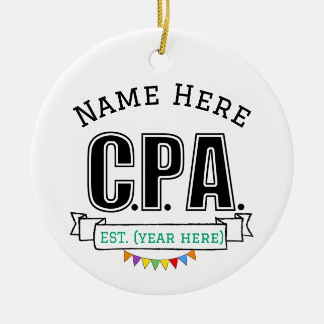 CPA Ornament Personalized Gift for CPA License (Front)