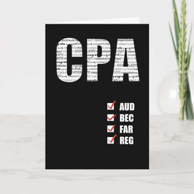 CPA Passing Test All Four Parts Card (Front)