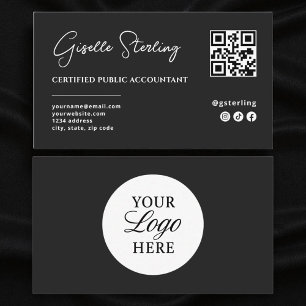 CPA Tax Accountant Preparer QR Code Script Business Card
