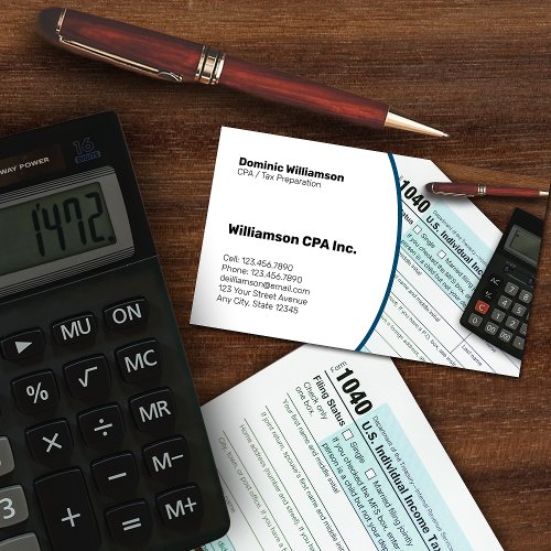 CPA  Tax Accountant Professional  Business Card