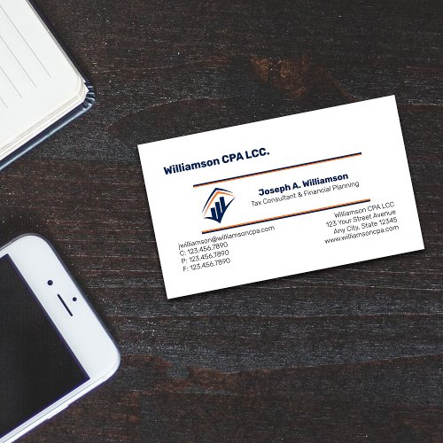 CPA  Tax Accountant Professional Business Card