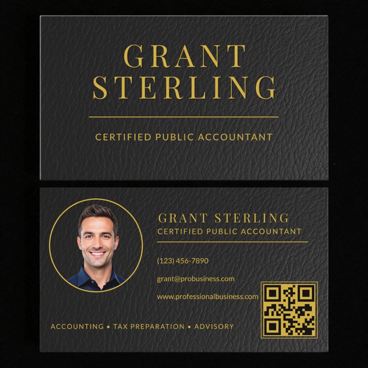 Cpa Tax Preparer Accountant Faux Leather QR Code Business Card
