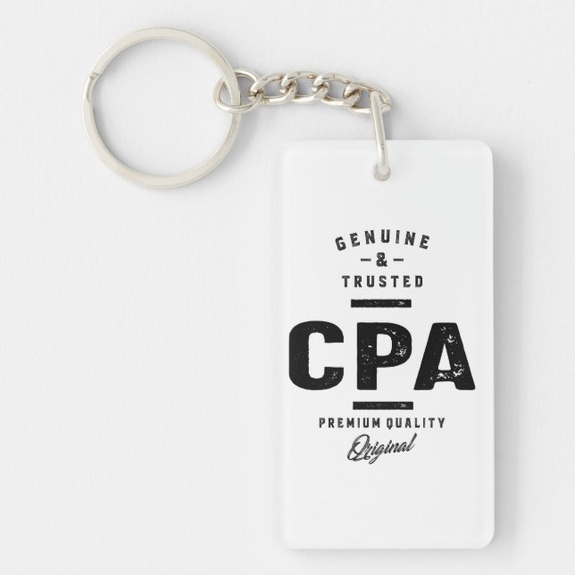 CPA Work Job Title Gift Keychain (Front)