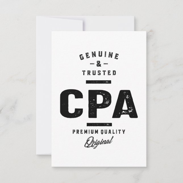 CPA Work Job Title Gift RSVP Card (Front)