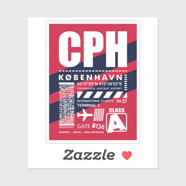 CPH Copenhagen Airport Sticker (Sheet)
