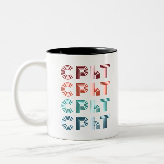 CPhT Certified Pharmacy Technician Pharma Tech Two-Tone Coffee Mug (Left)