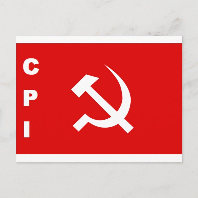 CPI-flag communist party of India Invitation Postcard (Front)