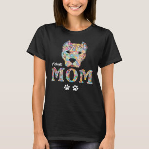 Cpitbull Mom Dog Pit Bull Mother Flowers Rose Pets T-Shirt