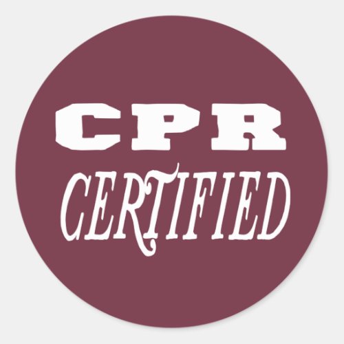 cpr certification classic round sticker