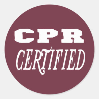 cpr certification classic round sticker