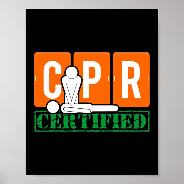 CPR Certified First Aid Nurse Poster (Front)
