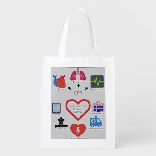 CPR CHAIN OF SURVIVAL  GROCERY BAG