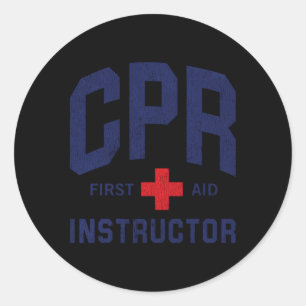 Cpr First Aid Aed Instructor Classic Round Sticker