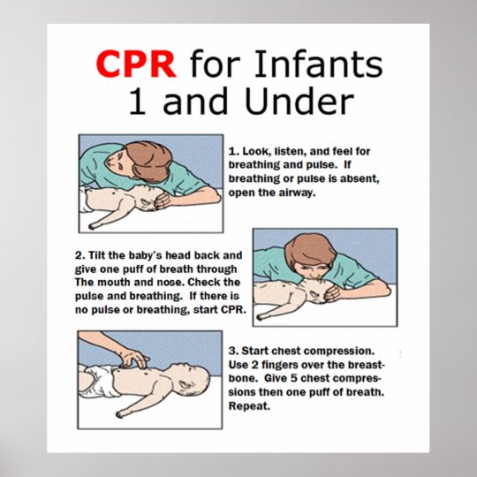 CPR for Infants 1 and Under Poster | Zazzle.com