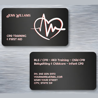 CPR Instructor Black Business Card