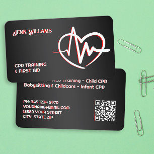 CPR Instructor Custom QR Business Card