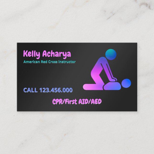 CPR Instructor First Aid Business Card (Front)