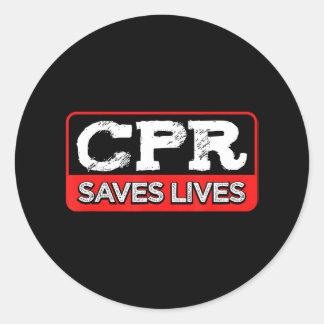CPR Saves Lives Paramedic Emergency Services EMS Classic Round Sticker