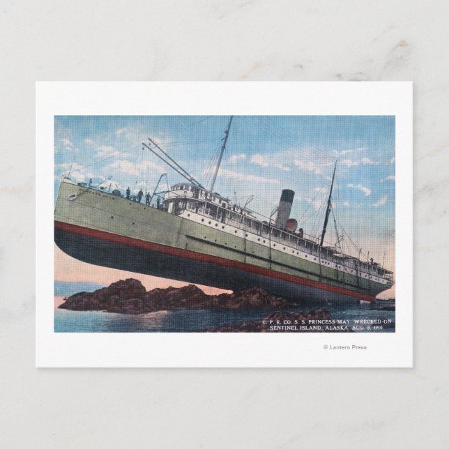 CPR SS Princess May WreckSentinel Island, AK Postcard (Front)