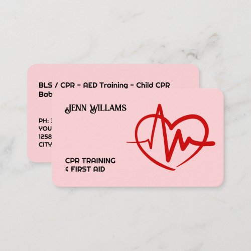 CPR Trainer Instructor Business Card