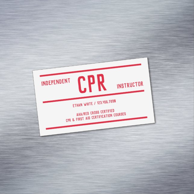 CPR Training Instructor Business Card Magnet (In Situ)