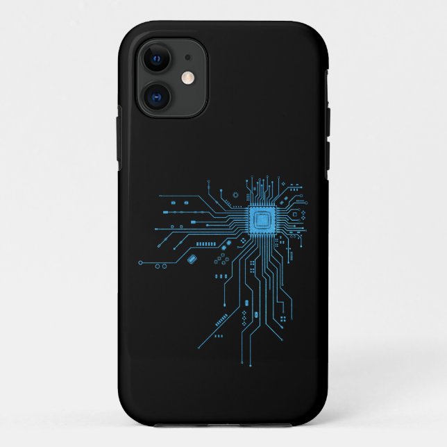 CPU Chip Circuit PCB Design Tech Lovers Computer  Case-Mate iPhone Case (Back)