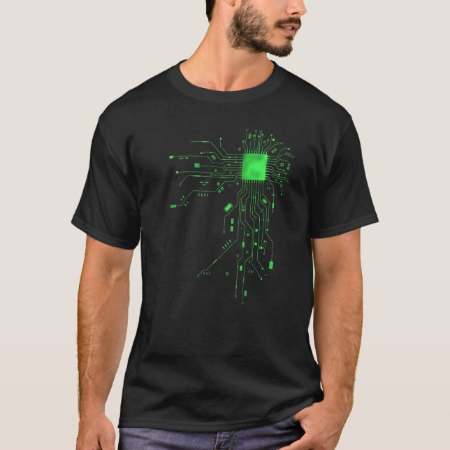 CPU Heart AI Geek Gamer T-Shirt (Front)