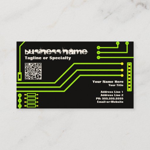 Customizable cpu v.3 with qr code business card templates