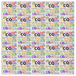 CQ Colorful Ham Radio Fabric  Small Tiles