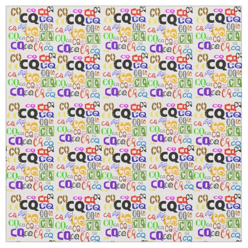 CQ Colorful Ham Radio Fabric  Small Tiles