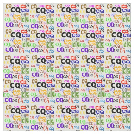 CQ Colorful Ham Radio Fabric  Small Tiles