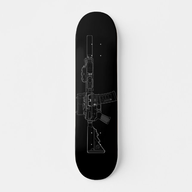 CQBR MK18 Mod 0 Black Skateboard Deck (Front)