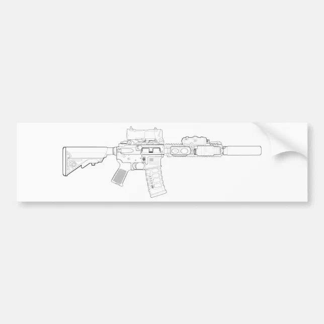 Mk18 Sticker CQBR MK18 Mod 0 Bumper Sticker | Zazzle