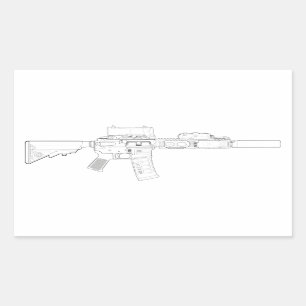 CQBR MK18 Mod 0 Rectangle Stickers