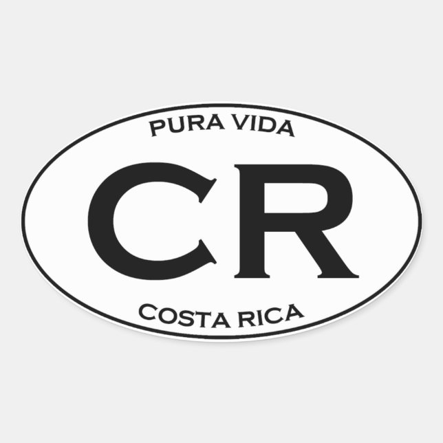 CR - Costa Rica Oval Sticker (Front)