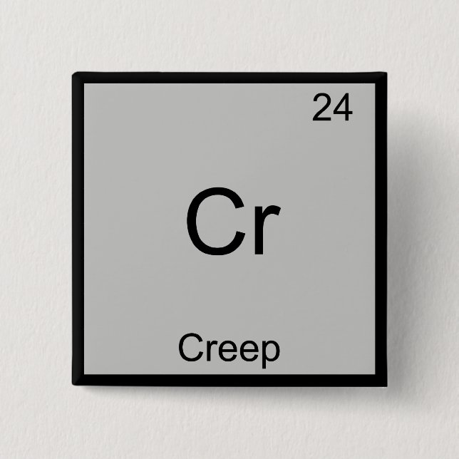 Cr - Creep Funny Chemistry Element Symbol Tee Button (Front)